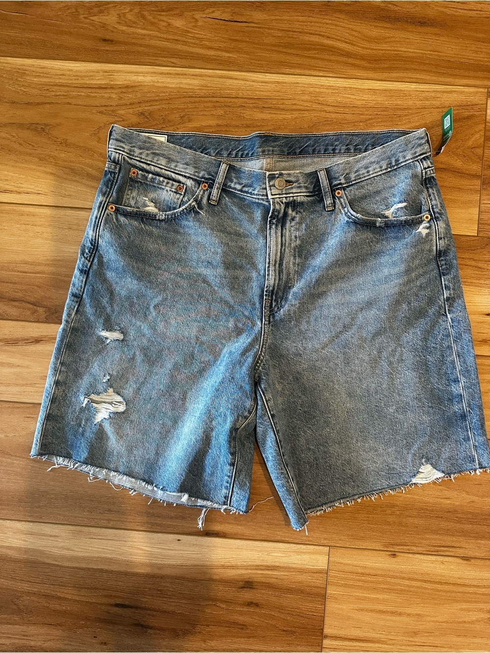GAP Women's Light Blue Distressed Denim Shorts